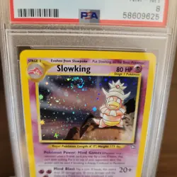 PSA 8 Slowking Unlimited Neo Genesis 14/111 Pokemon Card NEAR MINT Holo Swirl - Image 2
