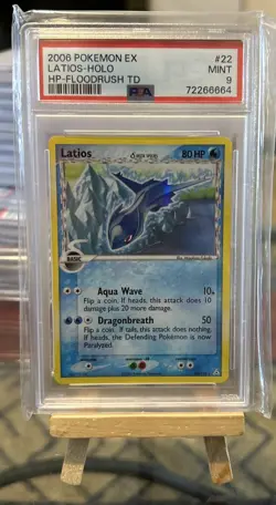 2006 Pokemon Card PSA Mint 9 Latios Holo EX Holon Phantoms #22 HP - Floodrush TD - Image 1