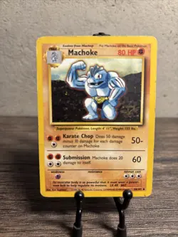 MACHOKE - 34/102 - Base Set - Pokemon Card - Vintage-Fast Shipping-MP!! - Image 1