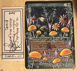 MTG Argothian Pixies Alter Altered Sketch Art Amy WEBER Magic - Image 1