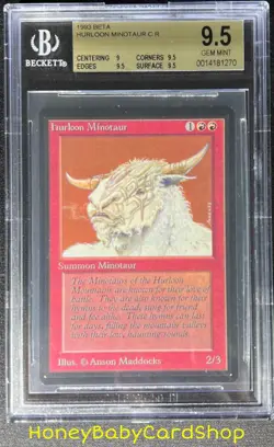 MTG Limited Edition Beta 1993 Hurloon Minotaur BGS 9.5 GEM MINT Old School 93/94 - Image 1