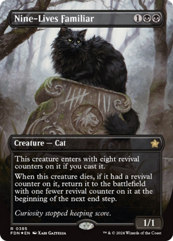 Nine-Lives Familiar (Borderless Mana Foil) [Foundations] Magic MTG - Image 1