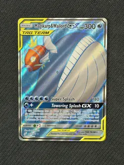 NM Magikarp & Wailord GX 160/181 Team Up Full Art Holo Pokemon Card - Image 1
