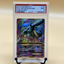 Pokemon M Blastoise EX Full Art 102/108 XY Evolutions #102 Mega MINT PSA 9 - Image 1