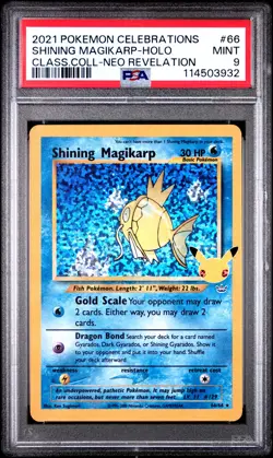 Shining Magikarp Holo 66 Celebrations Classic Collection Pokemon PSA 9 - Image 1