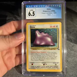 DITTO CGC 6.5 EX NM+ 1999 POKEMON FOSSIL #3/62 HOLO - Image 1