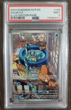 2024 POKEMON SCR EN-STELLAR CROWN #148 SQUIRTLE ILLUSTRATION RARE PSA9 - Image 1