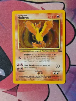 Pokemon Moltres 12/62 Fossil Unlimited Holo foil 1999 - Image 1