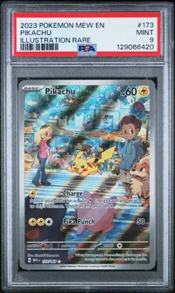 2023 POKEMON MEW EN-151 ILLUSTRATION RARE #173 PIKACHU PSA 9 - Image 1