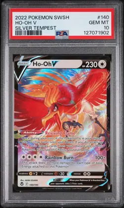 2022 POKEMON SWORD & SHIELD SILVER TEMPEST #140 HO-OH V PSA 10 - Image 1