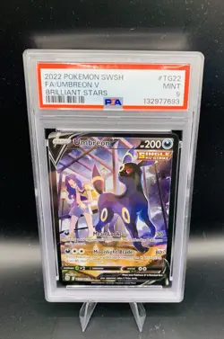 2022 POKEMON SWORD & SHIELD BRILLIANT STARS #TG22 FULL ART/UMBREON V PSA 9 - Image 1