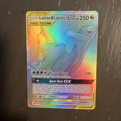Pokemon Latias & Latios GX Team Up 190/181 Sun & Moon Rainbow Secret Rare - Image 1