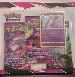 Pokemon Sword & Shield Fusion Strike 3 Booster Pack Blister With Espeon Promo - Image 1