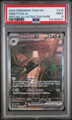 2024 POKEMON TWM EN-TWILIGHT MASQUERADE #210 SINISTCHA EX PSA 9 - Image 1