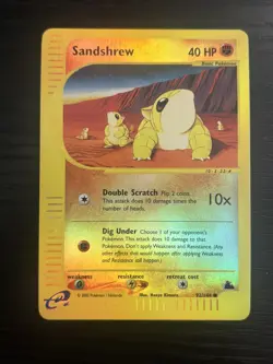 2003 Pokemon TCG Sandshrew Skyridge 92/144 Reverse Holo NM - Image 1