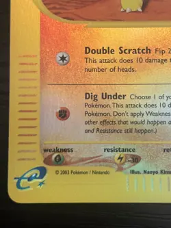 2003 Pokemon TCG Sandshrew Skyridge 92/144 Reverse Holo NM - Image 5