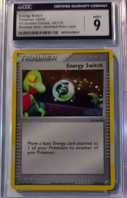 2005 Pokemon EX Unseen Forces #84/115 Energy Switch Reverse Holo Inverted CGC 9 - Image 2