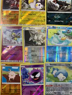 Pokemon TCG Mixed Holo/Reverse Holo Lot Of 9 Snorlax Gastly Emolga - Image 1