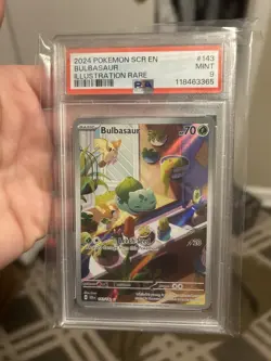 2024 POKEMON SCR EN-STELLAR CROWN ILLUSTRATION RARE #143 BULBASAUR PSA 9 - Image 1