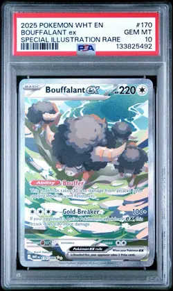 2025 Pokemon White Flare Bouffalant EX Special Illustration Rare PSA 10 - Image 1