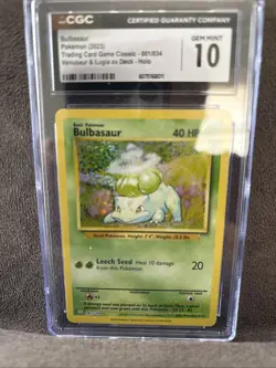 Bulbasaur 001/034 CGC 10 Classic Collection Pokemon Card Graded - Image 1