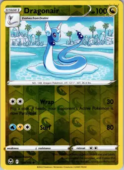 Pokemon TCG Dragonair SWSH Silver Tempest 130/195 Reverse Holo Uncommon Card NM - Image 1