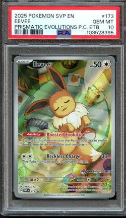 Eevee 173 Prismatic Evolutions Pokemon Center Promo PSA 10 Gem Mint Pokemon Card - Image 1