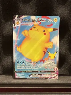 Surfing Pikachu VMAX 009/025 Pokemon TCG Celebrations Sword Shield Rare Card NM - Image 1
