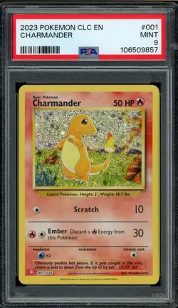 PSA 9 Charmander 001/034 Pokemon Classic Collection CLC 2023 Mint English Card - Image 1