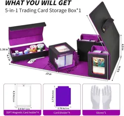 MTG Commander Deck Box - 4 Deck - Dividers - Black / Magenta - Image 5