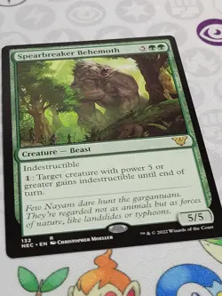 C2589 MAGIC MTG COMMANDER KAMIGAWA NEON DYNASTY NM SPEARBREAKER BEHEMOTH #132 - Image 2