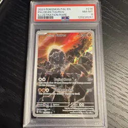 Pokemon Paldean Tauros Illustation Rare 218/193 (2023 Paldea Evolved) EN PSA 8 - Image 1
