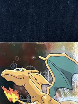 Topps Pokemon Series 1 Charizard #6 Foil Embossed Targets Black Logo- Damage - Image 3