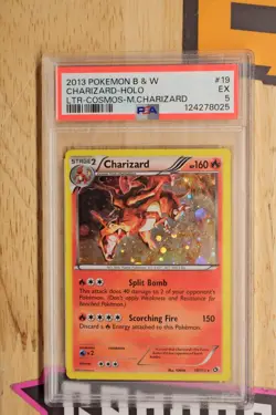 2013 POKEMON B&W LEGEND TREASURES COSMOS-MEGA CHARIZARD #19 CHARIZARD-HOLO PSA 5 - Image 1