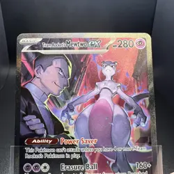 Team Rocket's Mewtwo ex 231/182 LP Destined Rivals SIR Pokemon TCG - Image 2