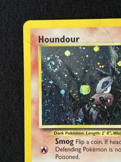 💥DMG💥 Pokemon TCG Houndour - Neo Discovery Holo Rare 🌀SWIRL🌀 # 5/75 - Image 3