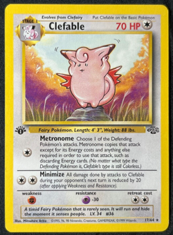 Pokemon TCG 1999 Clefable Jungle 17/64 1st Edition Rare Lightly Played LP - Image 1