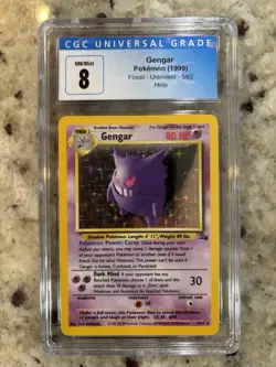 Gengar 5/62 Fossil Holo - Pokemon 1999 - CGC 8 Near Mint - Mint - Image 1