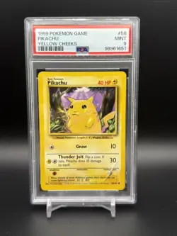 1999 Pokemon Game Base Set #58 Yellow Cheeks Pikachu PSA 9 MINT - Image 1