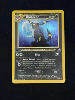 Umbreon 13/75 1st Edition Neo Discovery Holo - WOTC Vintage Pokemon - Swirl - Image 2