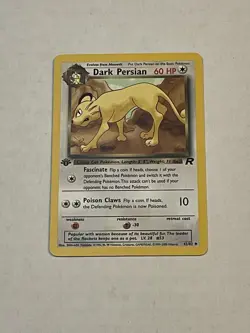 VTG Pokemon TCG Dark Persian 42/82 1st Edition Team Rocket Non-Holo WOTC 2000 - Image 3