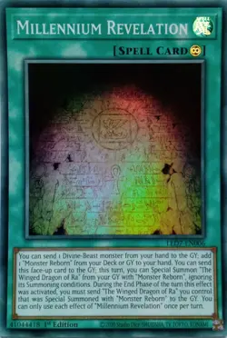 LED7-EN006 MILLENNIUM REVELATION SUPER RARE 1ST EDITION YuGiOh CARD - Image 1
