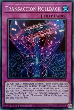 RA04-EN105 TRANSACTION ROLLBACK SUPER RARE 1ST EDITION YuGiOh CARD - Image 1