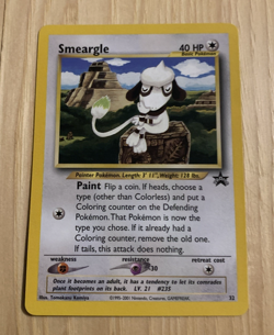 SMEARGLE 2001 POKEMON BLACK STAR PROMO CARD #32 NM - Image 1