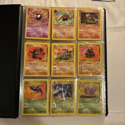 Vintage Pokemon Card Lot Binder Collection Base Set Fossil No Duplicates 90+ - Image 1