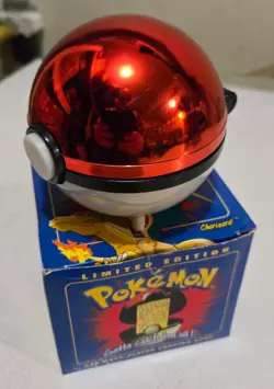 Pokemon 23K Gold Plated CHARIZARD Trading Card 1999 Burger King Pokemon Ball - Image 2