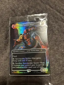 Magic The Gathering Spectacular Spiderman Card Marvel Legends Exclusive - Image 1