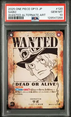 PSA 10 Sabo SP Wanted OP13-120 2025 ONE PIECE Card Japanese - Image 1