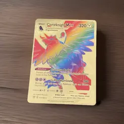 Pokemon Rainbow Corviknight Vmax Gold Foil Fan Art Card - Image 1