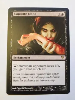 MTG Exquisite Blood Avacyn Restored, Regular Card, Near Mint Condition - Image 1